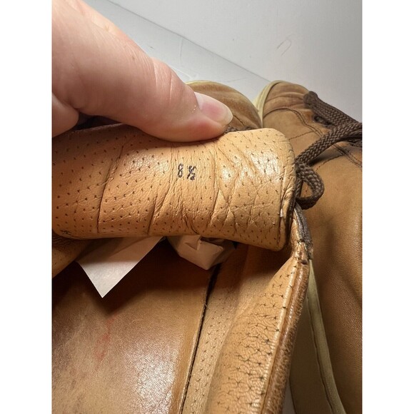 Santoni Shoes Mens Sz 8.5 Leather Lace Up Sneakers Boat Casual Made In Italy - Picture 10 of 13